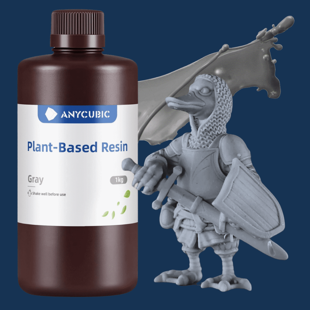 Resina ecologica gris Anycubic para impresión 3D