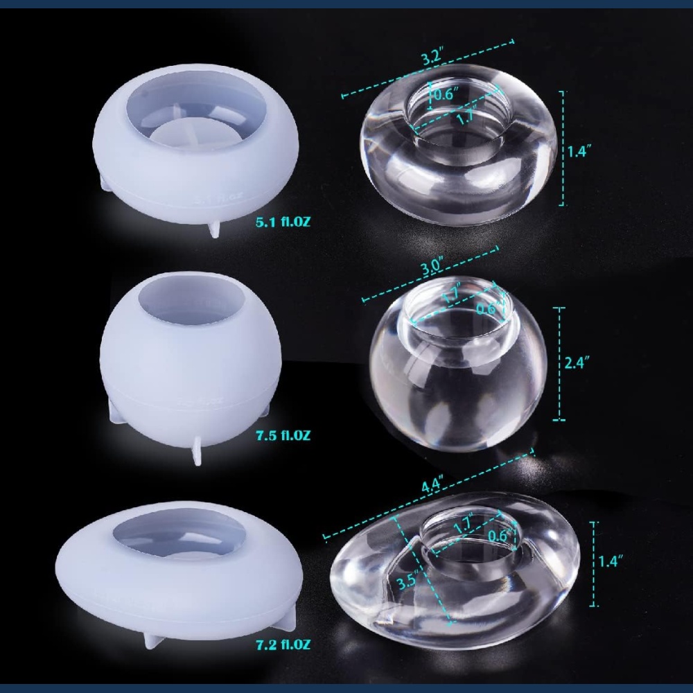 Let's Resin 3 Moldes Portavelas - Imagen 2