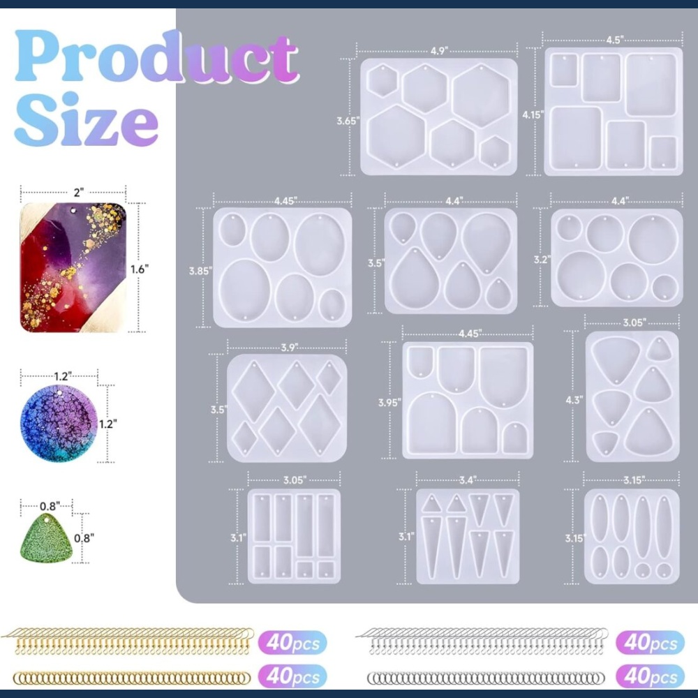 Let's Resin 11 Moldes de Joyeria - Imagen 2
